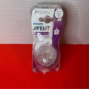 Philips Avent Natural Baby Bottle Nipples - Purple and Clear